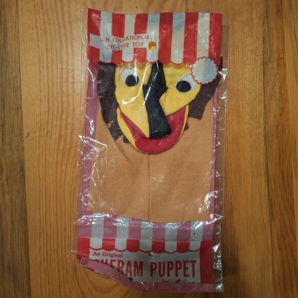 Sheram Felt Hand Puppet By Luci P10 Don Lion 9x5" Original Vintage Sealed - Picture 9 of 9